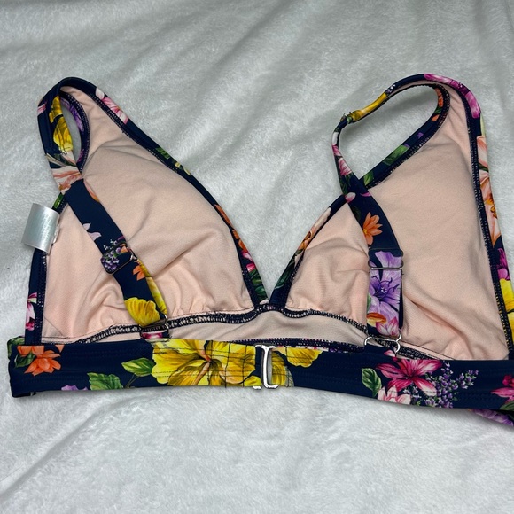 Kona Sol blue floral bikini top - Picture 3 of 5